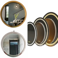 تصویر آینه دکوراتیو گرد پشت بک لایت کد ۱۶۲۳ 