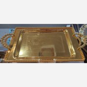 تصویر سینی طلایی استیل 2عددی وارداتی یونیک 