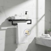 تصویر شلف فلزی دیواری آویز حوله کد zb2 قابل استفاده در حمام و سرویس بهداشتی