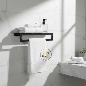 تصویر شلف فلزی دیواری آویز حوله کد zb2 قابل استفاده در حمام و سرویس بهداشتی