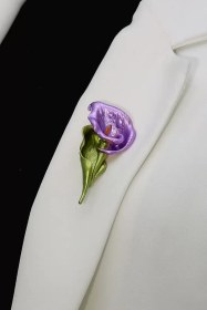 تصویر کد A-166 | گل‌سینه گل چینی بنفش 