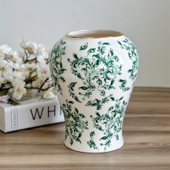 تصویر گلدون برگ سبز کمرباریک 