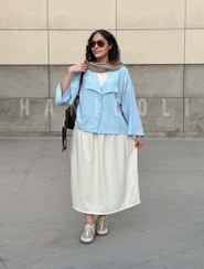 تصویر ست کت دامن مدل موج حانی گلی 