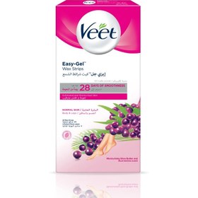 تصویر نوار چسب موبر بدن ویت veet پوست معمولی Easy gel wax strips