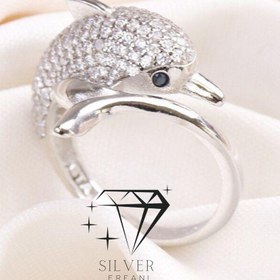 تصویر انگشتر نقره زنانه دلفین – کد 17 