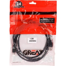 تصویر کابل مینی یو اس بی Great 1.5m Great 1.5m MiniUSB Cable