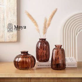 تصویر گلدان شیشه ای گلدان شیشه ای رنگی