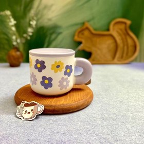 تصویر ⁣ ماگ جذاب طرح گل⁣ ⁣سرامیکی 