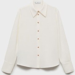 تصویر پیراهن نگین دار زنانه سفیدِ خاموش منگو 