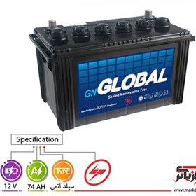 تصویر باتری سیلد (اتمی) 12 ولت 74 آمپر GN GLOBAL GN GLOBAL 12 V 74 AH