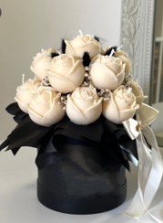 تصویر باکس شمع رز تپل مشکی و شیری 