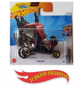 تصویر ماشین اسباب بازی چند رنگ 1 64 تراکتور در مقیاس قرمز HOT WHEELS 