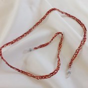 تصویر بند عینک قلاب بافی ابریشم قرمز کد ۱۳۴۹ 