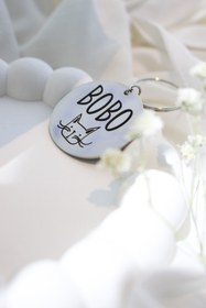 تصویر پلاک BOBO - 4.5 سانتی متر / 3 حک / نقره ای 