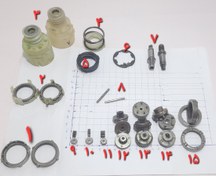 تصویر قطعات گیربکس دریل شارژی چرخ دنده شافت پوسته بدنه گیربکس 