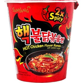 تصویر نودل کره ای خیلی تند سامیانگ لیوانی ۷۰ گرم korea samyang 2X spicy noodles cup 