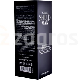 تصویر شامپو بدن شاداب کننده مردانه مدل Shield Man حاوی آمینو اسید 225میل فارماسی Farmasi Body Wash Shield Man 225ml