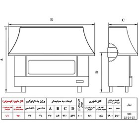 تصویر بخاری گازی نیک کالا مدل MC-24 