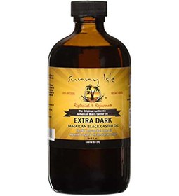 تصویر روغن کرچک سیاه جامائیکایی فوق العاده تیره برند sunny isle Extra Dark Jamaican Black Castor Oil