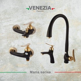 تصویر شیر حمام ماریا مشکی طلایی ونزیا 