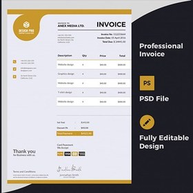 تصویر فاکتور و صورتحساب چند منظوره – Professional invoice design 