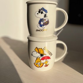 تصویر ماگ اسنوپی دردار و قاشق دار Mugs