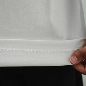 تصویر تیشرت باکسی مردانه سفید پارچه ماکان گرماژ بالا 