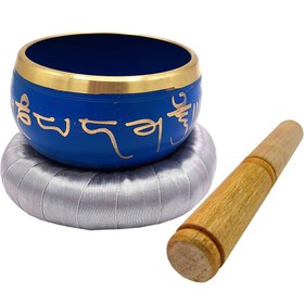 تصویر کاسه تبتی پنج بودا آبی 9cm 