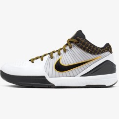 تصویر کفش بسکتبال Nike Kobe 4 Protro نایک کوبی پروترو 4 سفید مشکی زرد 