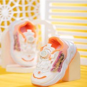 تصویر کفش اسپرت بچگانه مدل باربی سایز ۳۱ تا ۳۵ رنگ سفید نارنجی 