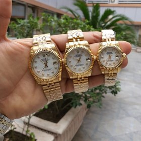 تصویر ساعتمچی بند استیل رولکس؛ ساعت رولکس زنونه و مردونه - مردونه / دورنگ‌صفحه مشکی Rolex