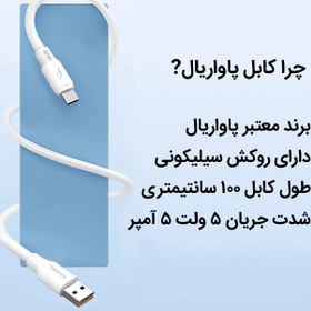 تصویر کابل تبدیل USB به لایتنینگ پاواریال مدل DC 115i طول 1 متر 