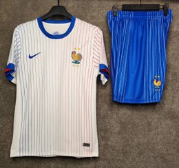 تصویر کیت دوم پیراهن شورت تایلندی فرانسه 2025 - 2XL France 2025 Thai Shirt Shorts Second Kit