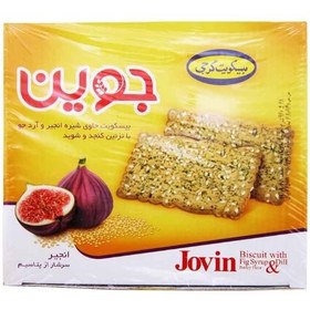 تصویر بیسکوییت جوین گرجی حاوی شیره انجیر و آرد جو باتزیین کنجد و شوید وزن 920 گرم 