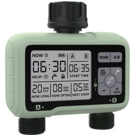 تصویر تایمر آبیاری قطره ای دو خروجی HCT-326 ٌWatre timer HCT-326