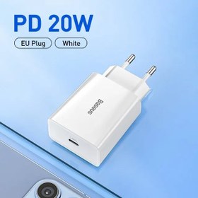 تصویر شارژر پرسرعت بیسوس (PD20W/3A) Baseus Speed Mini سفید 