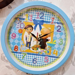 تصویر ساعت دیواری کودک مناسب اتاق خواب 35 سانتی بچه رییس - پسرونه boss baby clock