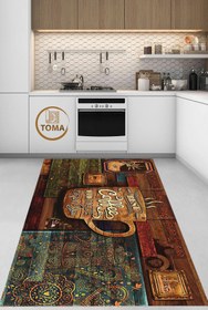 تصویر فرشینه آشپزخانه طرح قهوه ا kitchen rug coffee kitchen rug coffee