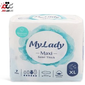 تصویر نوار بهداشتی مکسی نیمه ضخیم سایز بزرگ 8 عددی مای لیدی My Lady Maxi Pads Large Pack Of 8