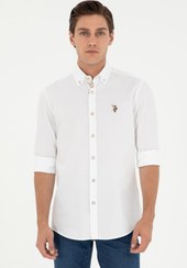 تصویر پیراهن U.S. Polo Assn. اورجینال مردانه یو اس پلو 1047727 Men's White Long Sleeve Shirt 50291795-VR013 