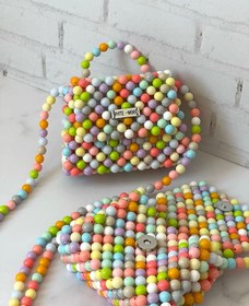 تصویر کیف مرواریدی مینی رنگی رنگی Pearlbag-handmade