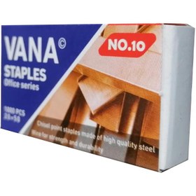 تصویر سوزن منگنه 10 طلایی (مسی) وانا VANA بسته 10000 عددی Vana 10 Staples Gold 10000 pcs