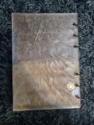 تصویر دفترچهA4 دو رنگ کرم و طوسی رزینی صد برگ 