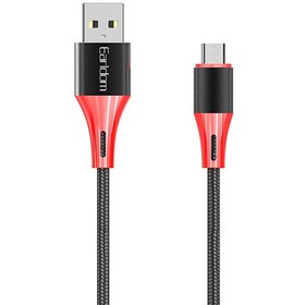 تصویر کابل شارژ و انتقال دیتا یو اس بی به میکرو یو اس بی 2.4 آمپر یک متری ارلدام Earldom EC-177 Charger Cable 1m 