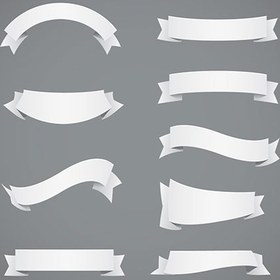 تصویر مجموعه روبان سفید و کادر آماده و خالی 