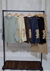 تصویر ست بلوز و شلوار بگ آستین تدی [36_48] - مشکی 