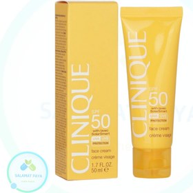 تصویر کرم ضد آفتاب جوانساز و ضد چروک کلینیک Clinique مدل سولار اسمارت بی رنگ Clinique Face cream SPF50