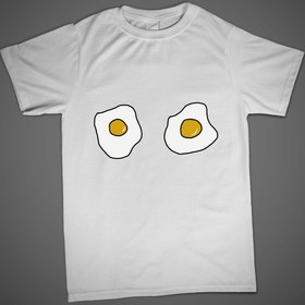 تصویر کد 97 تیشرت مردانه نخ پنبه طرح نیمرو تخم مرغ 