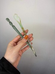 تصویر کانزاشی مو رزینی - سبزطرحدار 