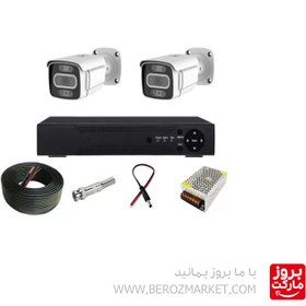تصویر پکیج 2 عددی دوربین مداربسته 5 مگاپیکسل پلاک خوان و تشخیص چهره سری BK 